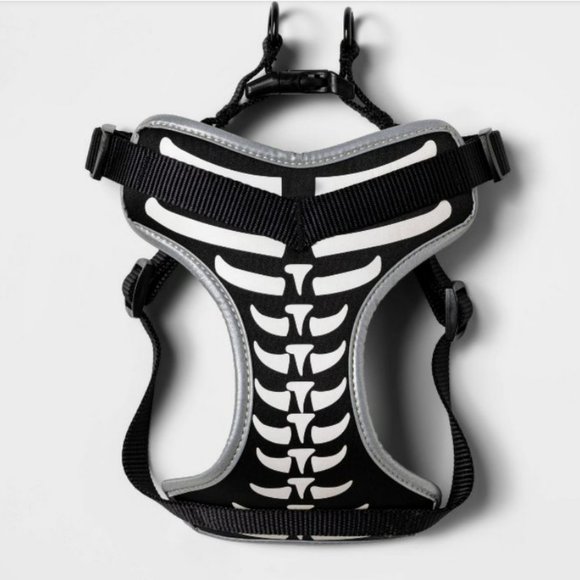 Skeleton Glow-in-the-Dark Reflective Dog Harness Hyde and Eek Punk Costume - Picture 2 of 4